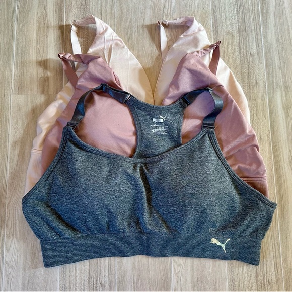 Puma and Izod Women's Charcoal and Pink Sports Bra - Picture 1 of 9